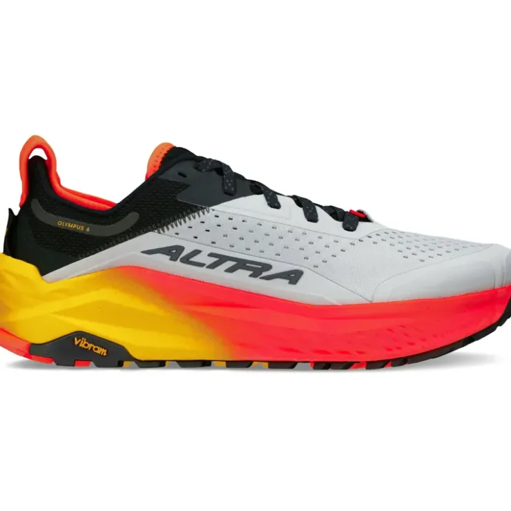 Running Shoes-Altra Mens Olympus 6 Trail Shoes - Grey-Red