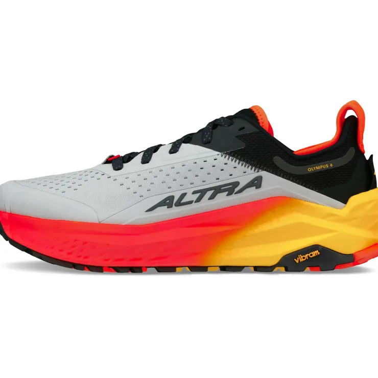 Running Shoes-Altra Mens Olympus 6 Trail Shoes - Grey-Red