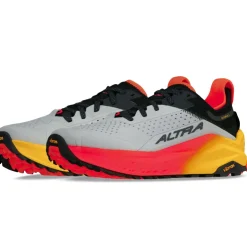 Running Shoes-Altra Mens Olympus 6 Trail Shoes - Grey-Red