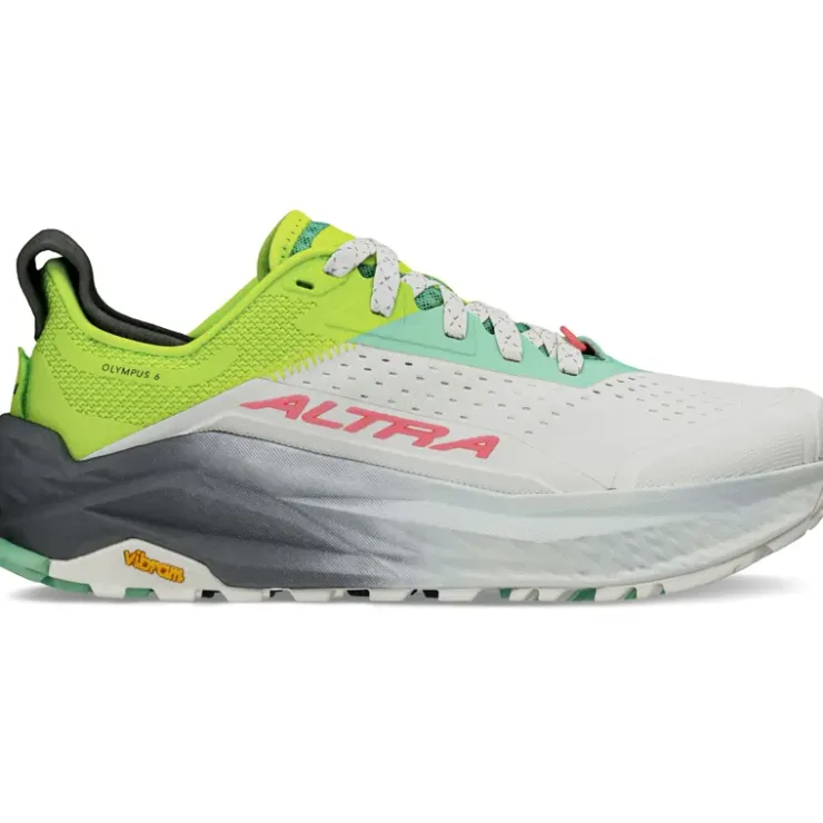 Running Shoes-Altra Womens Olympus 6 Trail Shoes - Gray-Lime