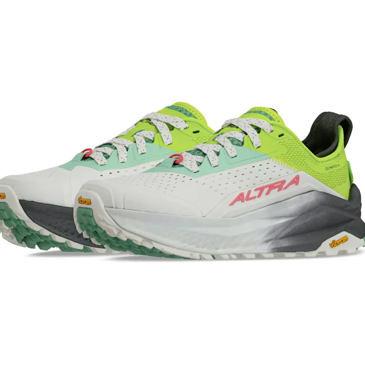 Running Shoes-Altra Womens Olympus 6 Trail Shoes - Gray-Lime