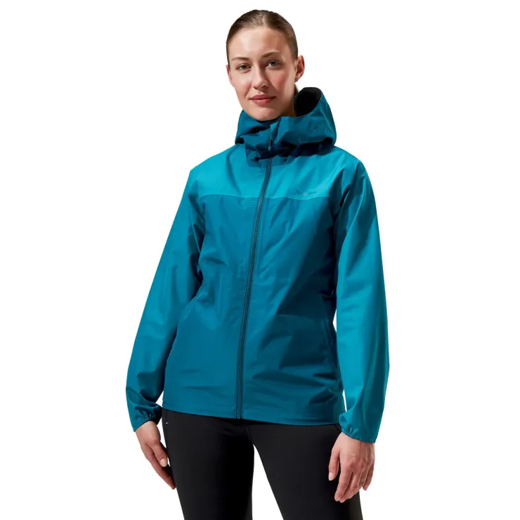 Waterproof Jackets-Berghaus Womens Deluge Pro 3.0 Jacket - Deep Ocean-Jungle Jewel