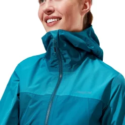 Waterproof Jackets-Berghaus Womens Deluge Pro 3.0 Jacket - Deep Ocean-Jungle Jewel