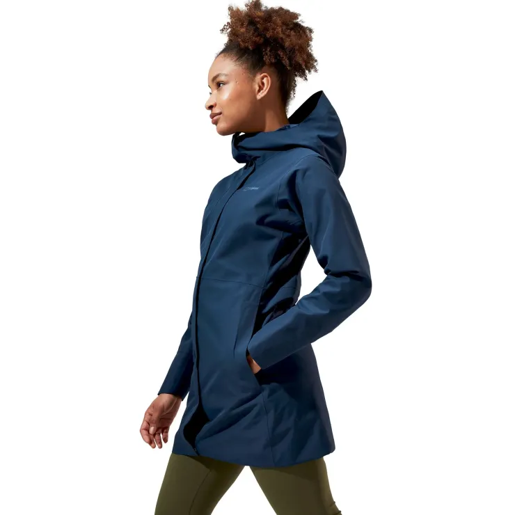 Waterproof Jackets-Berghaus Womens Omeara Long Shell Jacket - Dusk