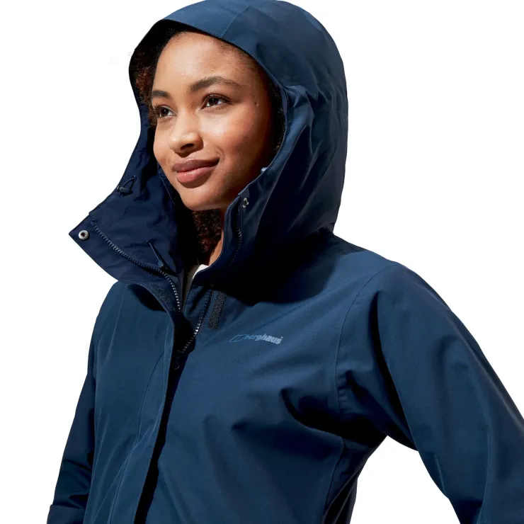 Waterproof Jackets-Berghaus Womens Omeara Long Shell Jacket - Dusk