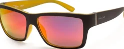 Eyewear-Bloc Eyewear BLOC Riser Sunglasses - Matt Black-Yellow Red Mirror