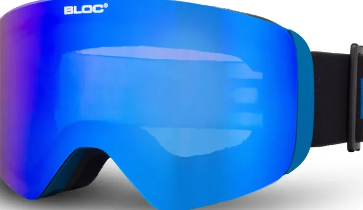 Eyewear-Bloc Eyewear BLOC Thirty-Five Goggle - New Matt Blue-Brown Blue Mirror