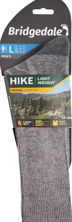 Socks|Socks-Bridgedale Mens Hike Lightweight Socks - Grey