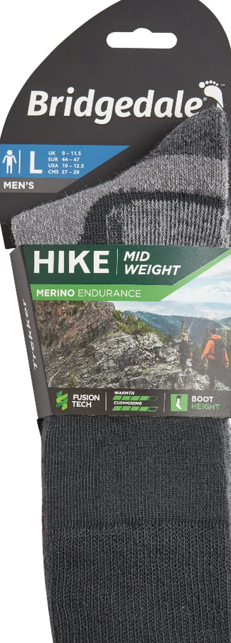 Socks|Socks-Bridgedale Mens Hike Midweight Merino Socks - Gunmetal