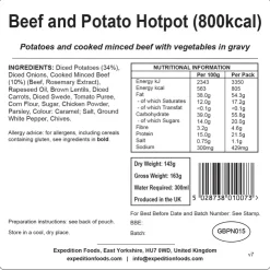 Lunch/ Dinner-Expedition Foods Beef and Potato Hotpot - 800kcal