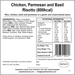 Lunch/ Dinner-Expedition Foods Chicken Parmesan and Basil Risotto - 800kcal