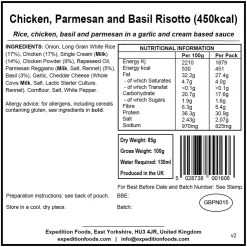 Lunch/ Dinner-Expedition Foods Chicken Parmesan and Basil Risotto - 450kcal