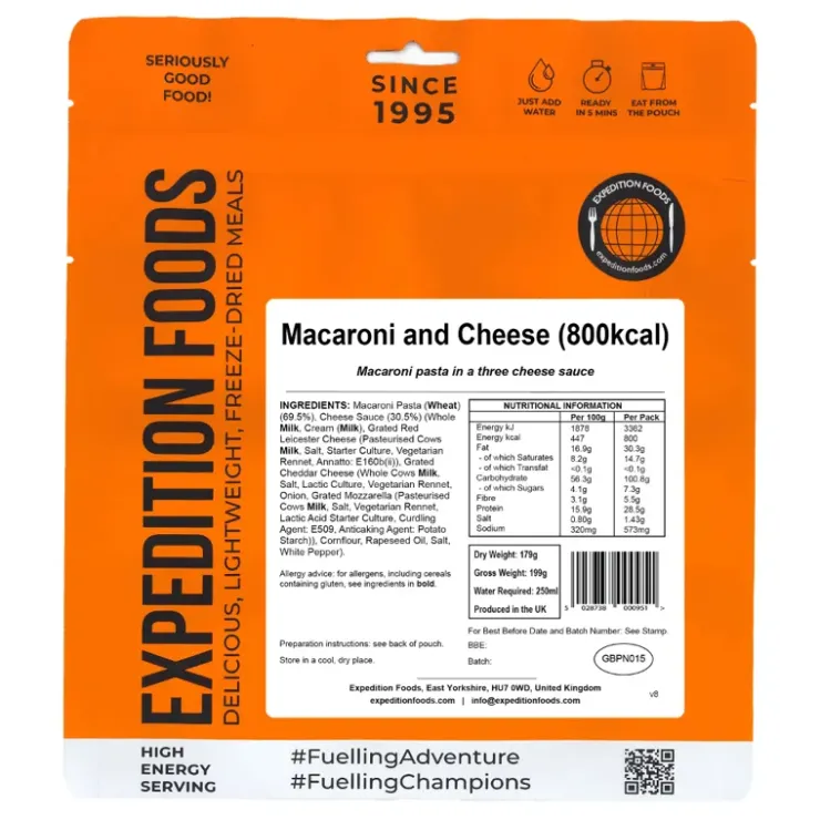 Lunch/ Dinner-Expedition Foods Macaroni and Cheese - 800kcal