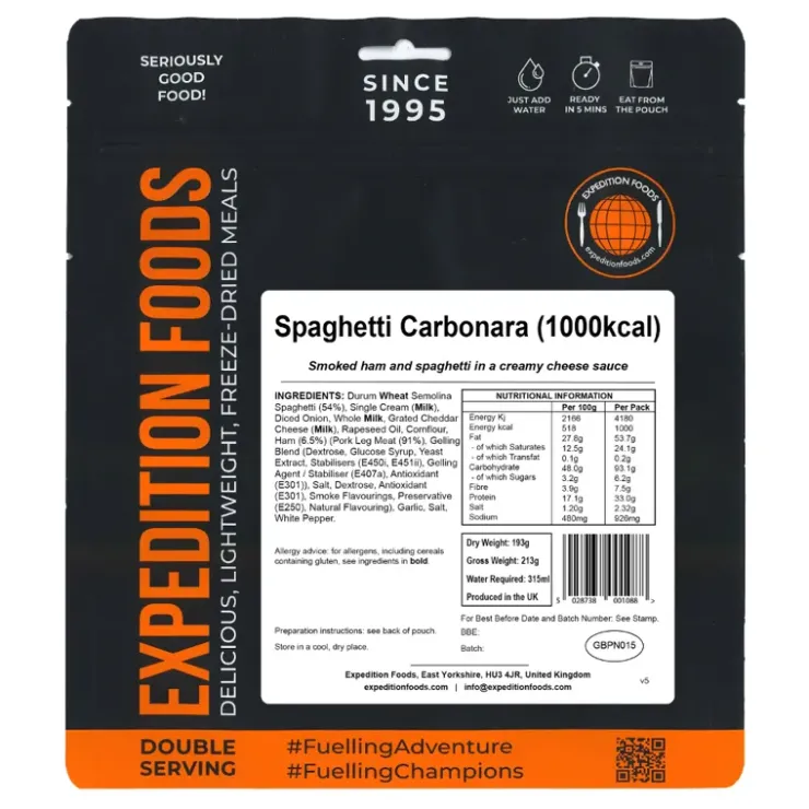 Lunch/ Dinner-Expedition Foods Spaghetti Carbonara - 1000kcal