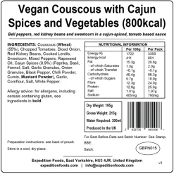 Lunch/ Dinner-Expedition Foods Vegan Couscous with Cajun Spices and Veg - 800kcal