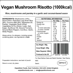 Lunch/ Dinner-Expedition Foods Vegan Mushroom Risotto - 1000kcal