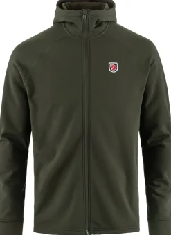Fleece & Mid Layer-Fjallraven Mens Expedition Fleece Hoodie - Deep Forest