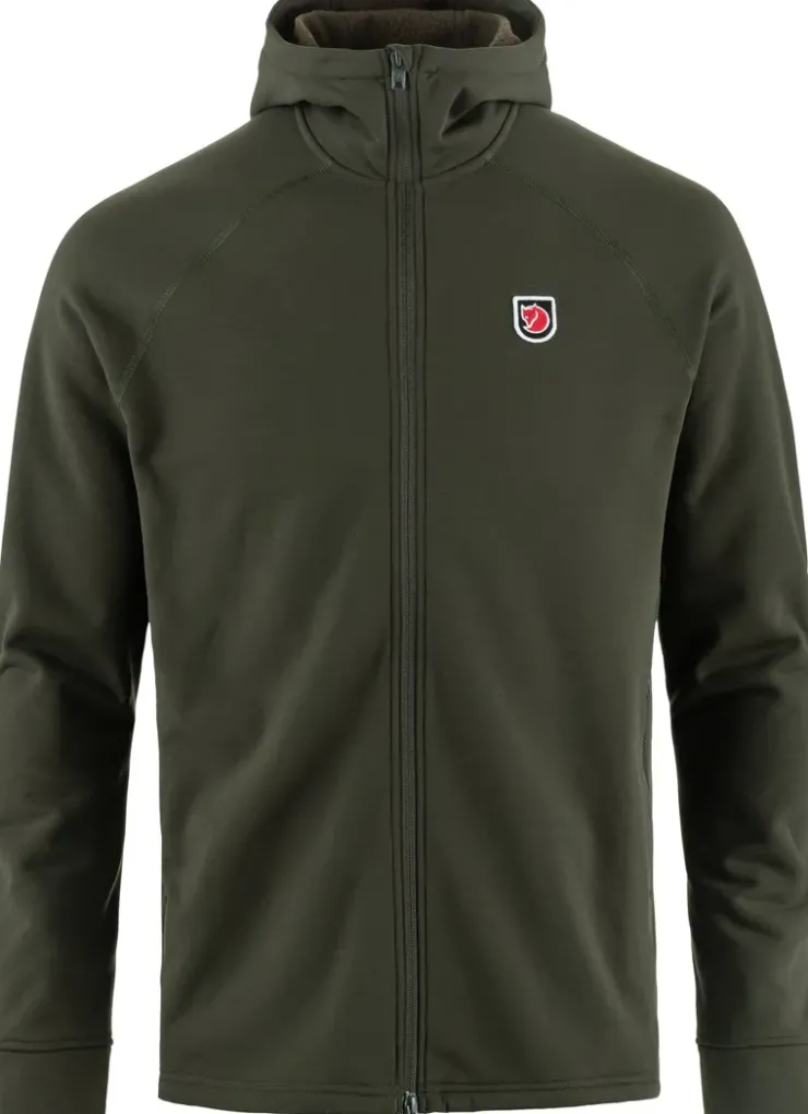 Fleece & Mid Layer-Fjallraven Mens Expedition Fleece Hoodie - Deep Forest