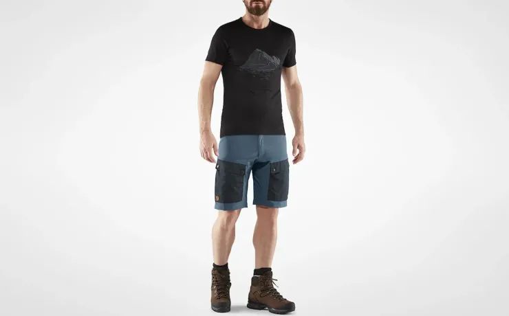 Shorts-Fjallraven Mens Keb Shorts - Black-Stone Grey