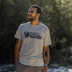 T-Shirts & Baselayers-Fjallraven Mens Lush Logo T-shirt - Fossil