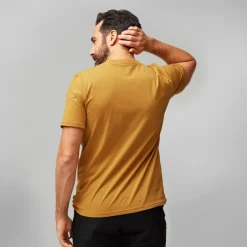 T-Shirts & Baselayers-Fjallraven Mens Lush Logo T-shirt - Acorn