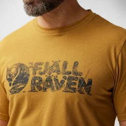 T-Shirts & Baselayers-Fjallraven Mens Lush Logo T-shirt - Acorn