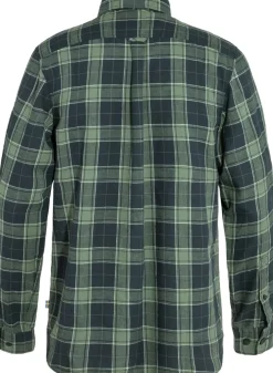 Shirts-Fjallraven Mens Ovik Travel LS Shirt - Dark Navy-Patina Green