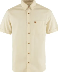 Shirts-Fjallraven Mens Ovik Travel SS Shirt - Chalk White