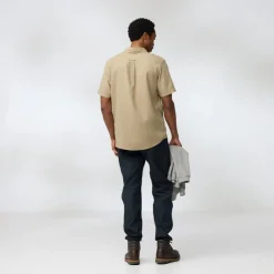 Shirts-Fjallraven Mens Ovik Travel SS Shirt - Chalk White