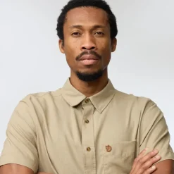 Shirts-Fjallraven Mens Ovik Travel SS Shirt - Chalk White