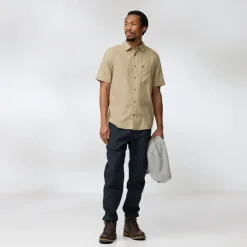 Shirts-Fjallraven Mens Ovik Travel SS Shirt - Green