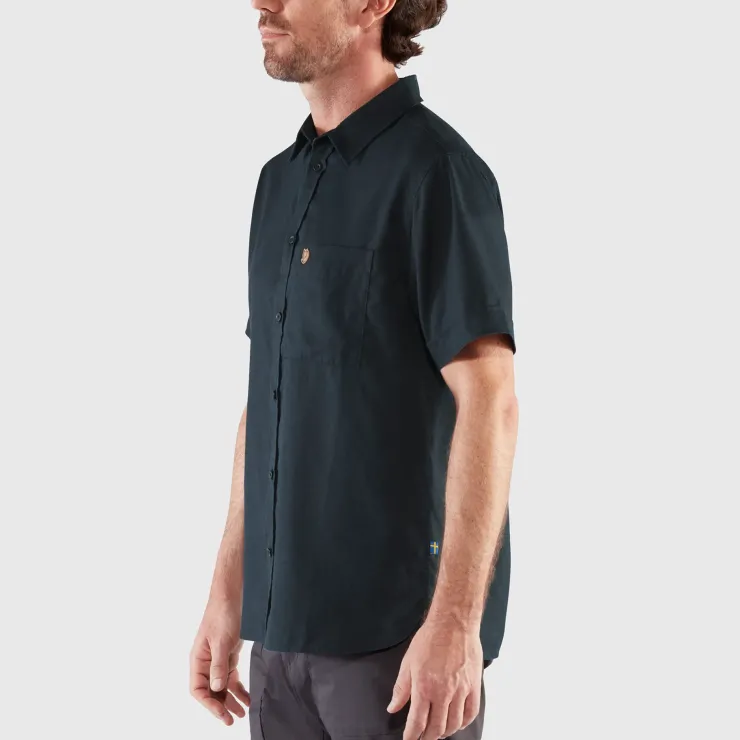 Shirts-Fjallraven Mens Ovik Travel SS Shirt - Green