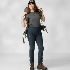 Trousers & Leggings-Fjallraven Womens Abisko Trail Stretch Trousers - Dark Navy