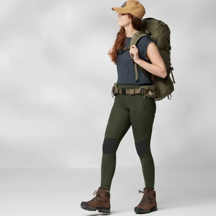 Trousers & Leggings-Fjallraven Womens Abisko Trekking Tights HD - Deep Forest