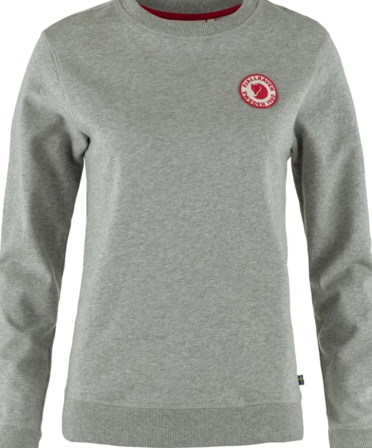 Fleece & Mid Layer-Fjallraven Womens 1960 Logo Badge Sweater - Grey-Melange