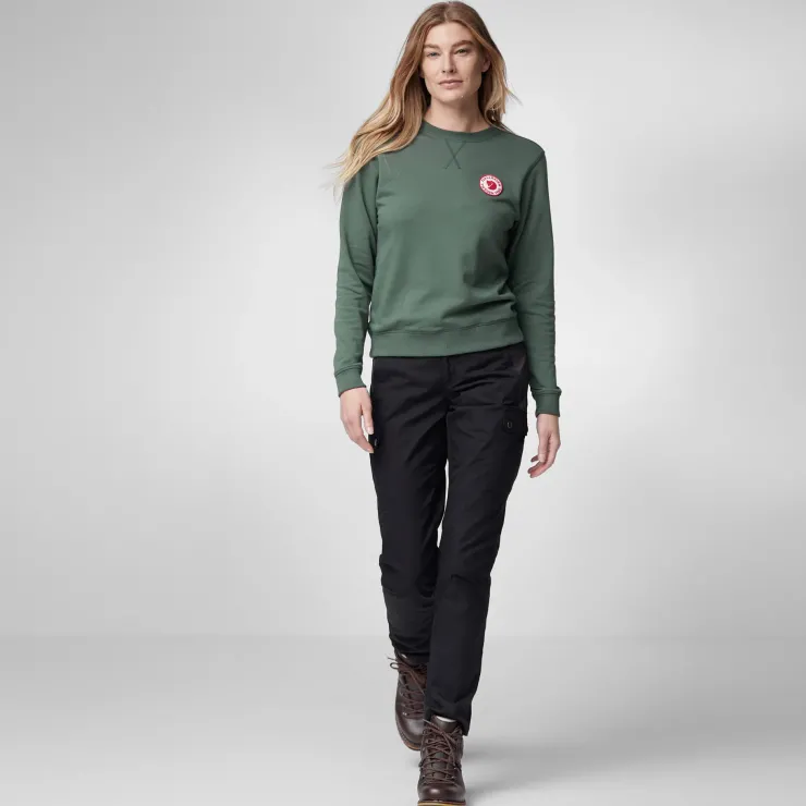 Fleece & Mid Layer-Fjallraven Womens 1960 Logo Badge Sweater - Grey-Melange
