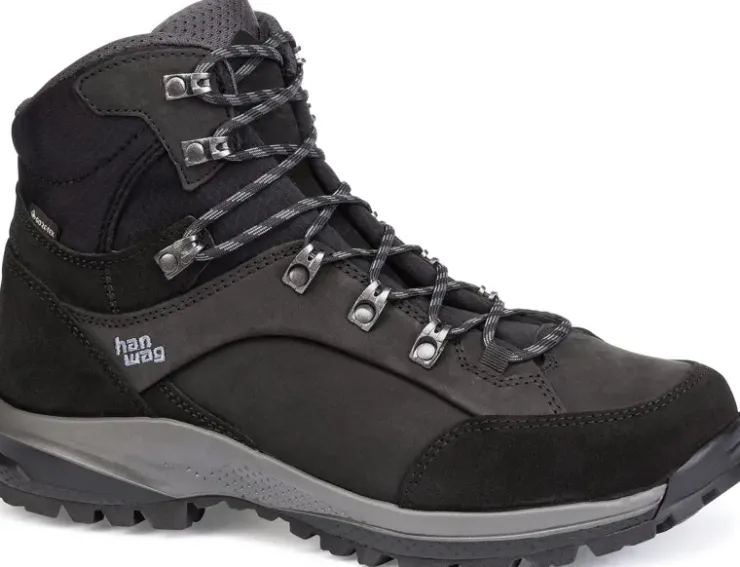 Hiking Shoes & Boots|Hiking Boots-Hanwag Mens Banks SF Extra GTX Boots - Black-Asphalt