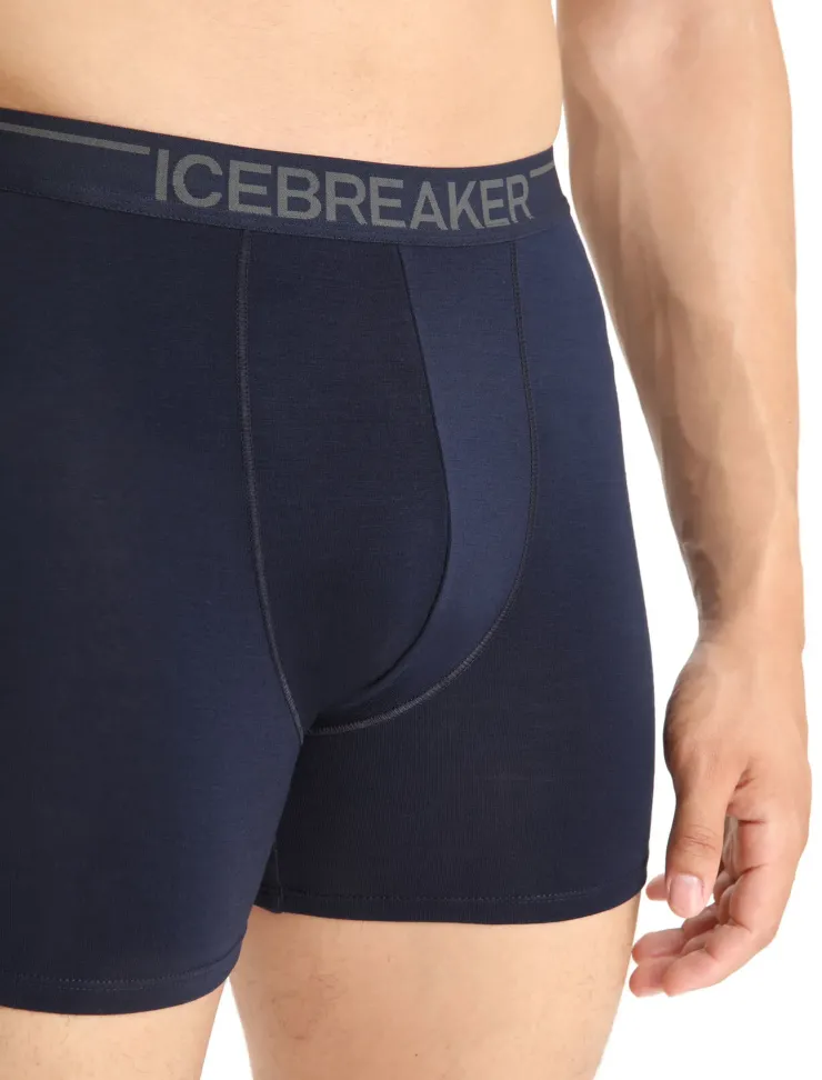 Underwear-Icebreaker Mens Anatomica Boxers - Midnight Navy