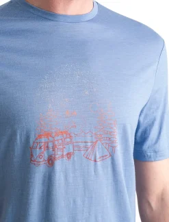 T-Shirts & Baselayers-Icebreaker Mens Merino 150 Tech Lite III SS Tee - Van Camp - Kyanite