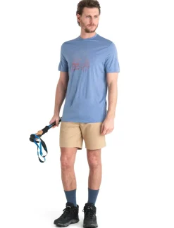 T-Shirts & Baselayers-Icebreaker Mens Merino 150 Tech Lite III SS Tee - Van Camp - Kyanite