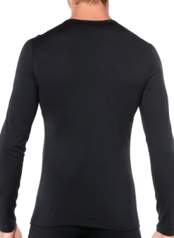T-Shirts & Baselayers-Icebreaker Mens 200 Oasis Long Sleeved Crewe Top - Black