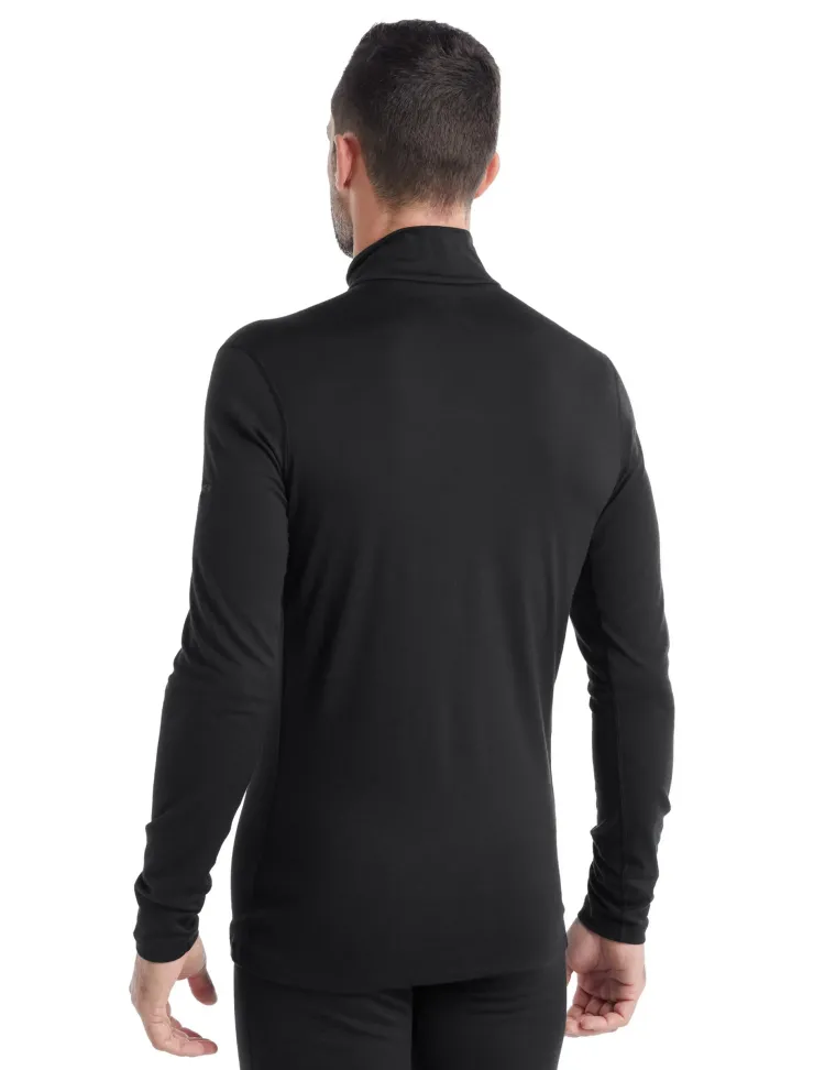 T-Shirts & Baselayers-Icebreaker Mens 200 Oasis LS Half Zip Top - Black