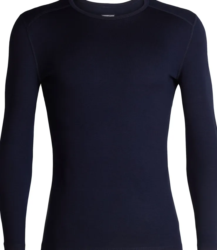 T-Shirts & Baselayers-Icebreaker Mens 260 Tech LS Crewe - Midnight Navy