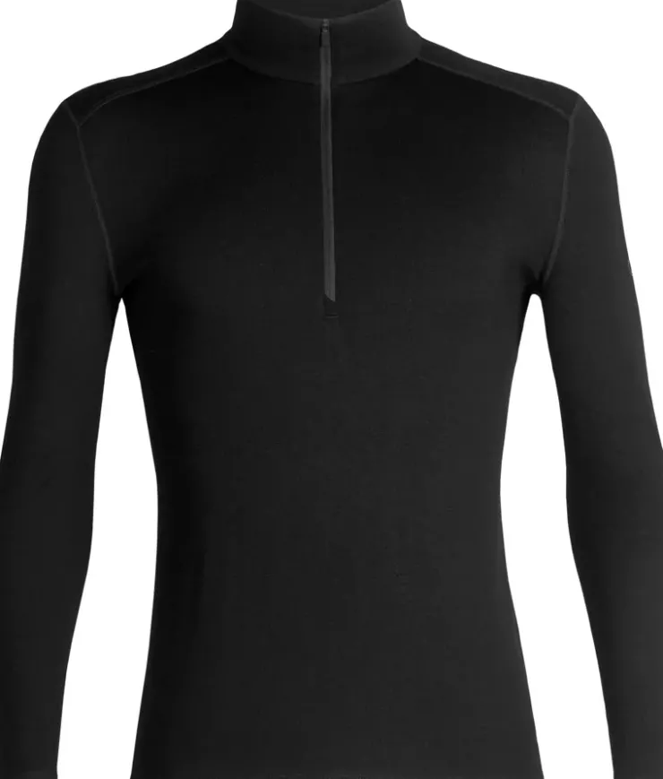 T-Shirts & Baselayers-Icebreaker Mens 260 Tech LS Half Zip Top - Black