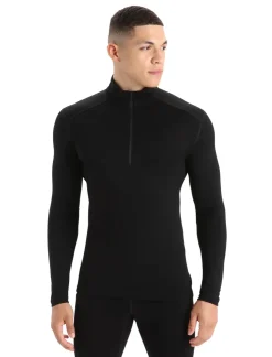T-Shirts & Baselayers-Icebreaker Mens 260 Tech LS Half Zip Top - Black