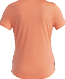 T-Shirts & Baselayers-Icebreaker Womens Merino 125 Cool-Lite Sphere III SS Scoop Tee - Tang