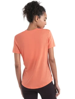T-Shirts & Baselayers-Icebreaker Womens Merino 125 Cool-Lite Sphere III SS Scoop Tee - Tang