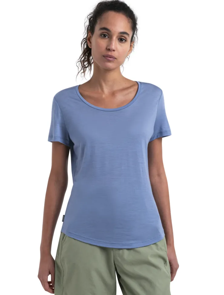T-Shirts & Baselayers-Icebreaker Womens Merino 125 Cool-Lite Sphere III SS Scoop Tee - Kyanite