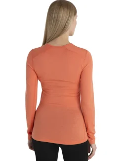 T-Shirts & Baselayers-Icebreaker Womens 200 Oasis LS Crewe Top - Tang