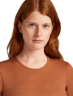 T-Shirts & Baselayers-Icebreaker Womens 200 Oasis LS Crewe Top - Dusty Clay